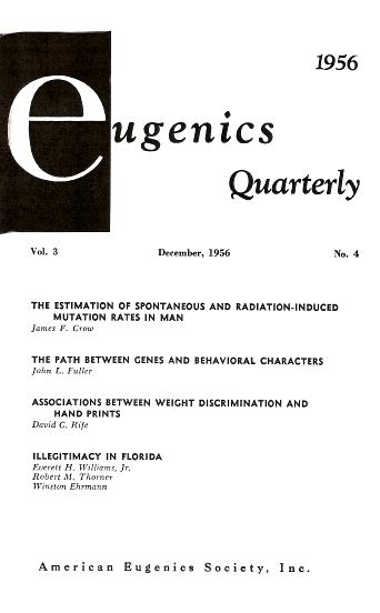A 1956 issue of <em>Eugenics Quarterly</em>