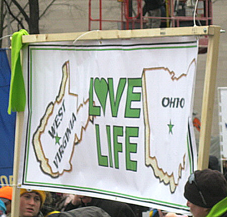 West Virginia-Ohio 'Love Life' banner