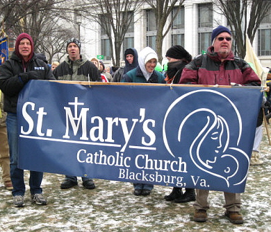 Banner of St. Mary's Catholic Church, Blacksburg, Va.