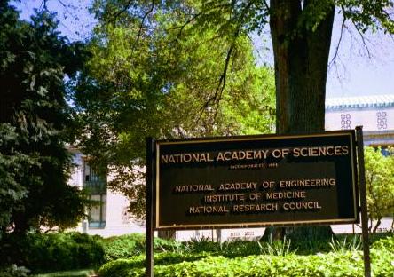 Sign lists the various national academies